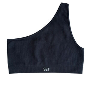 SET Active Sculptflex One Shoulder Bra Size S Black